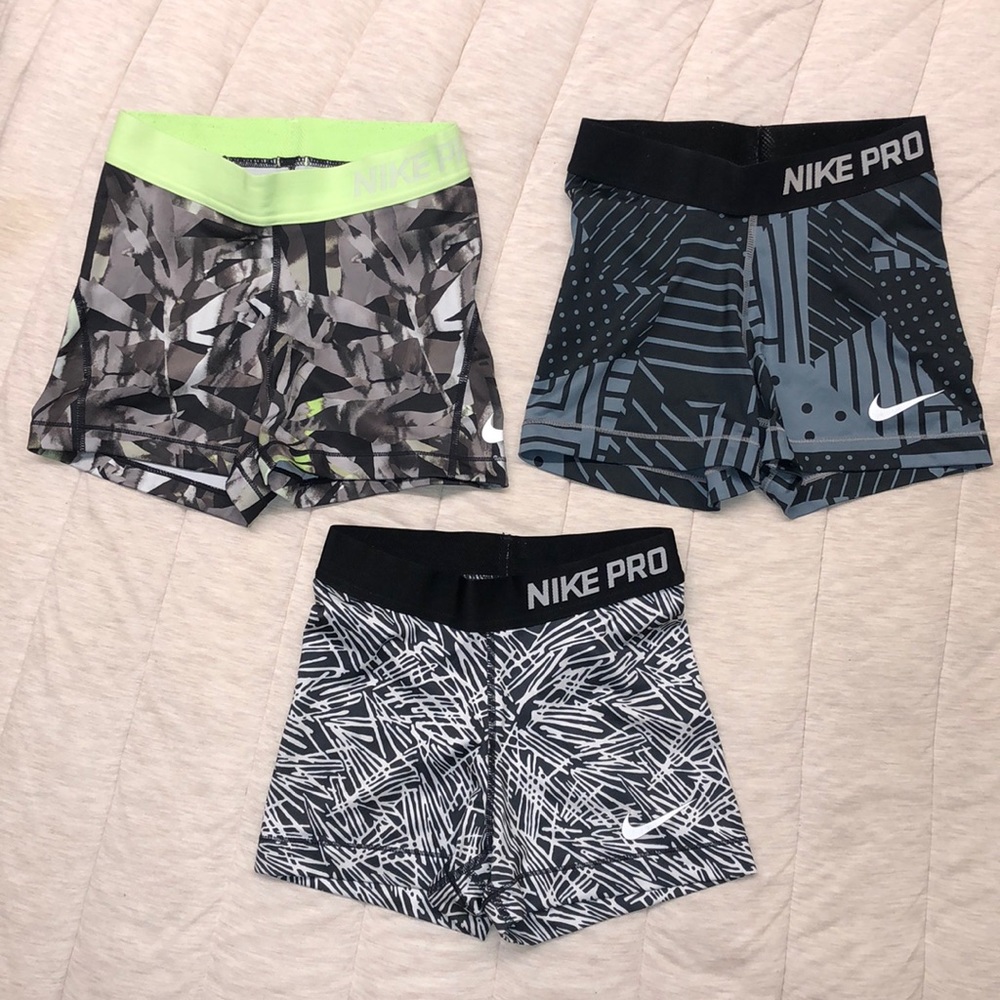 Women’s Nike Pro Spandex Shorts - 3 Pair XS Bundle